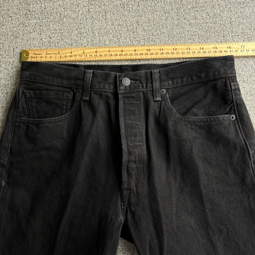 Levi's 501 Jeans Mens 34x27 Original Fit Black Harley-Davidson Patch Button Fly